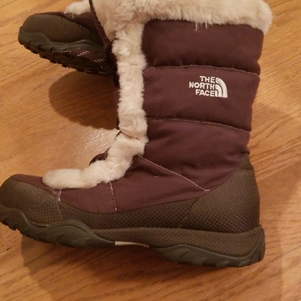 The North Face Brown Winter Boots with Cream Fur